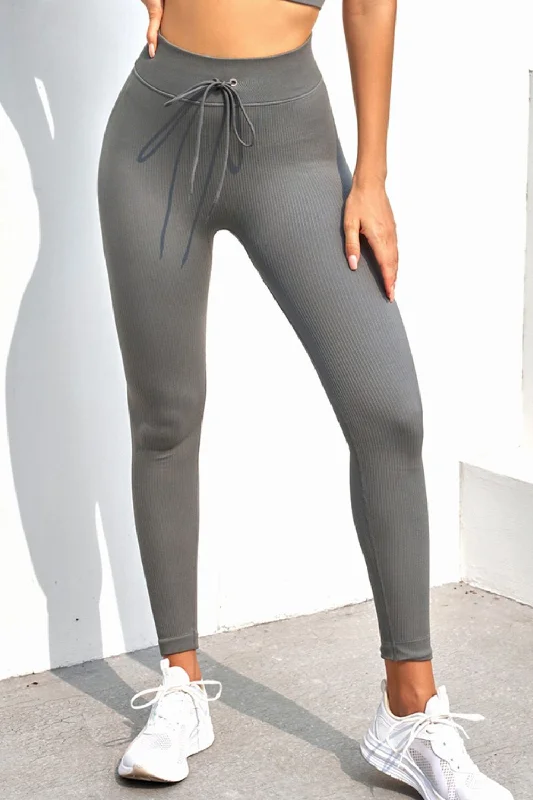 Ribbed Sports Leggings Casual Black Leggings