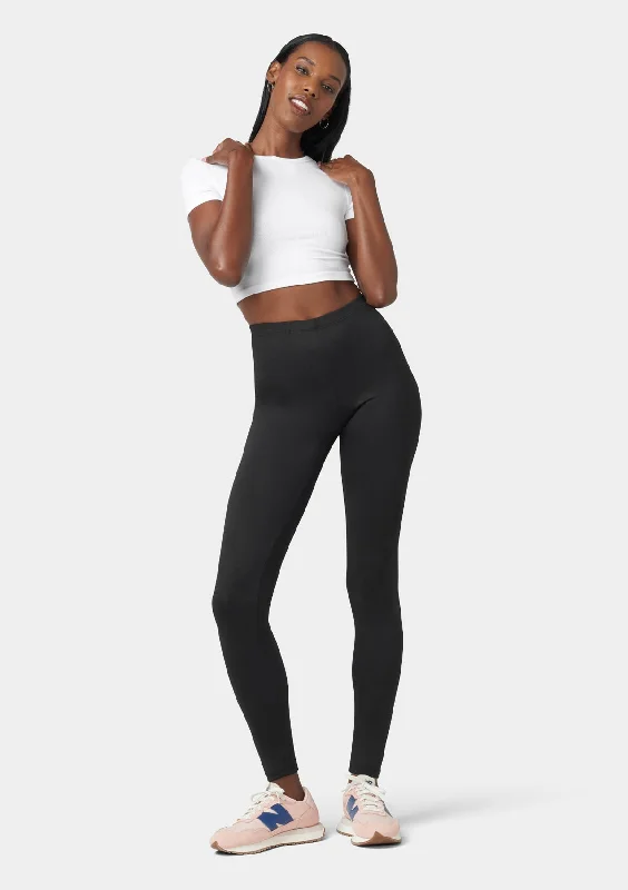 Tall High Waist Basic Leggings Comfortable Slip-On Compression Leggings