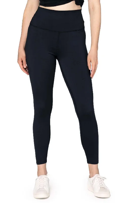 Threadfast Apparel Womens Impact Leggings w/ Pocket - Black Cozy Mid-Rise Workout Leggings