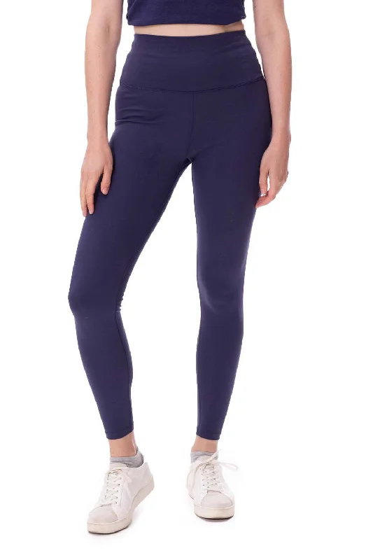 Threadfast Apparel Womens Impact Leggings w/ Pocket - Navy Blue Trendy Flared Leggings