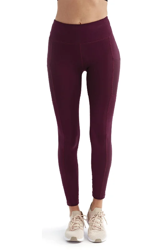 TriDri Womens Danica Leggings w/ Pockets - Mulberry Comfortable Athletic Tights