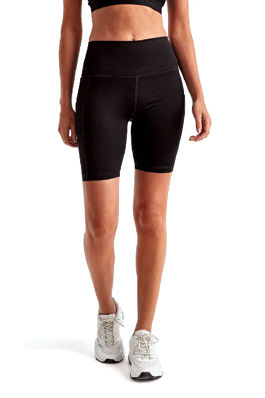 TriDri Womens Performance Legging Shorts w/ Pockets - Black Stylish Capri Leggings