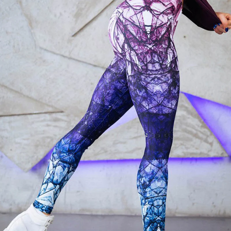 Women's Leggings Geometric Texture Pattern Print Fitness Clothing Llift The Hips High Waist Casual Fitness Legging Comfortable Bootcut Workout Leggings