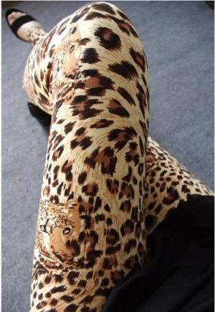 Print Leggins Sexy Fashion Leopard Skin Brushed Spandex Women Leggings Comfortable Wide-Band Leggings