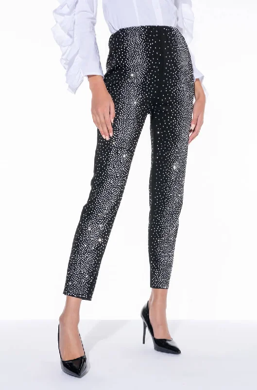 ALL NIGHT RHINESTONE SKINNY LEGGINGS Trendy Sweat-Wicking Workout Leggings