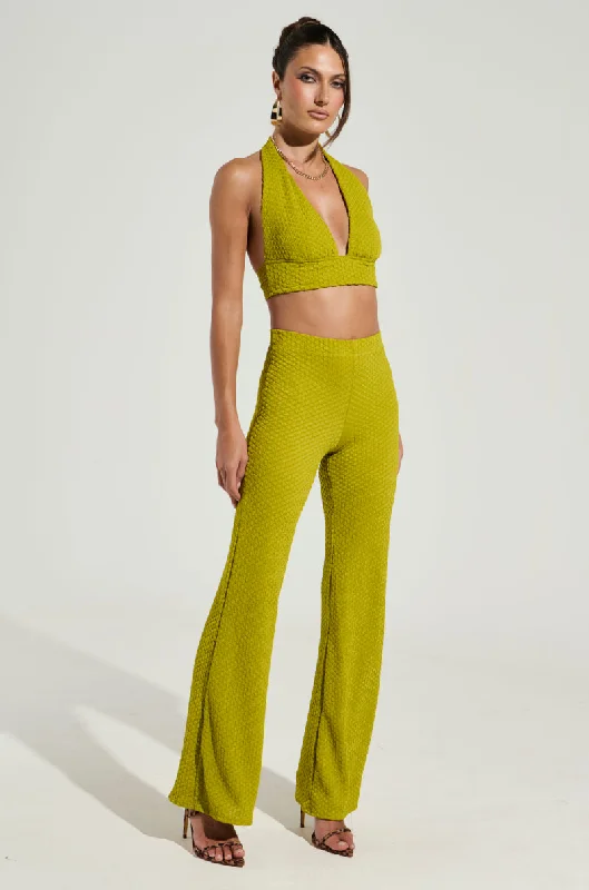 BOW BOW BOW FLARE LEGGING Trendy Side-Pocket Leggings