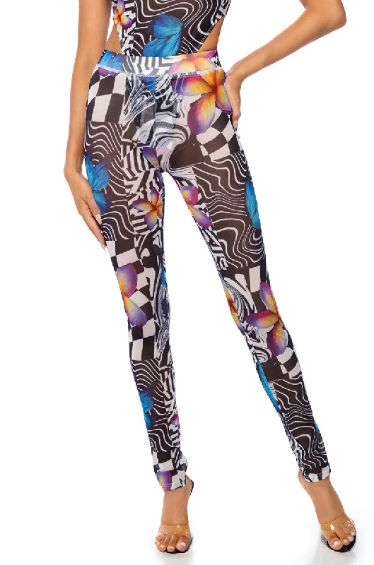 BUTTERFLY TEARS MESH LEGGING Fashionable Full-Length Active Leggings