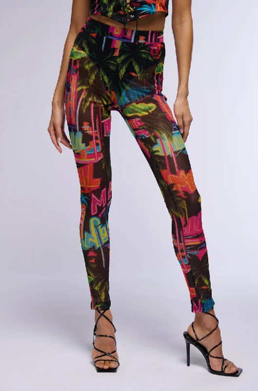 CALIFORNIA LOVE MESH HIGH WAIST LEGGING Comfortable Leggings with Pockets