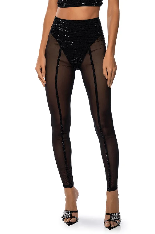 DYNAMITE EMBELLISHED HIGH WAIST MESH LEGGING Stylish Camo Print Leggings