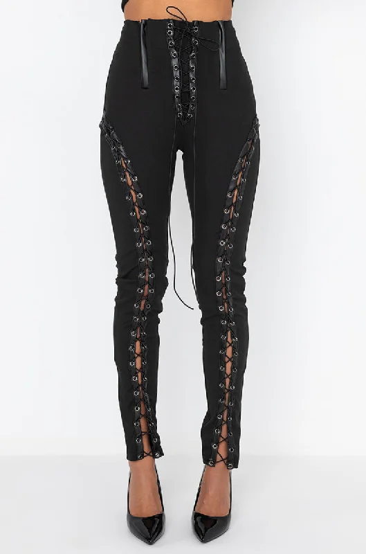 fOLLOWING THE CURVES LACE UP LEGGING Cozy Ribbed Leggings