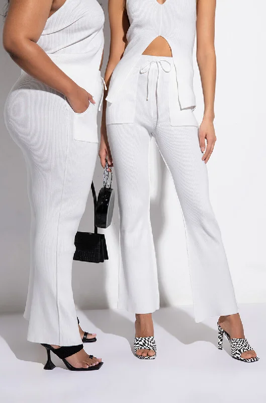 FRANCESCA KNIT FLARE LEGGING Elegant Textured Leggings
