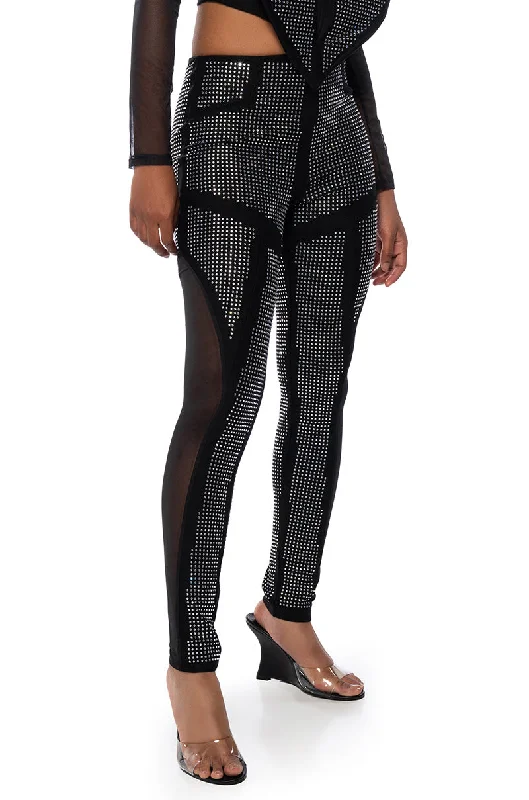 GALACTIC WORLD EMBELLISHED MESH LEGGING Trendy Seamless Sports Leggings