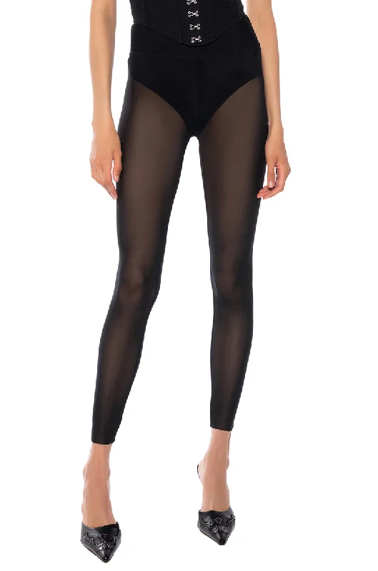 HANDS ON ME MESH LEGGING Elegant Velvet Leggings