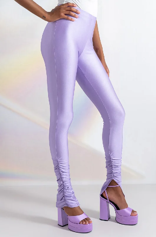 ICE SCUBA RUCHED ANKLE LEGGINGS Fashionable Sports Compression Leggings