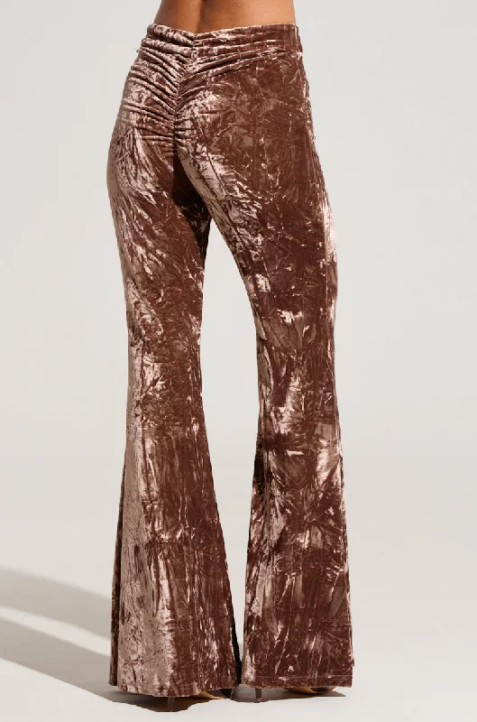 IN ANOTHER LIFE RUCHED VELVET LEGGING Trendy High-Waist Tummy Control Leggings
