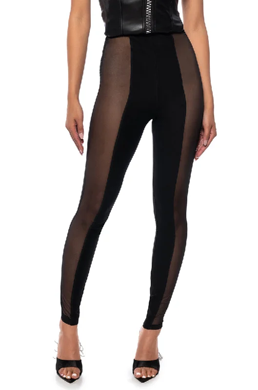 KENNA PANEL MESH LEGGING IN BLACK Stylish Ultra Stretch Leggings