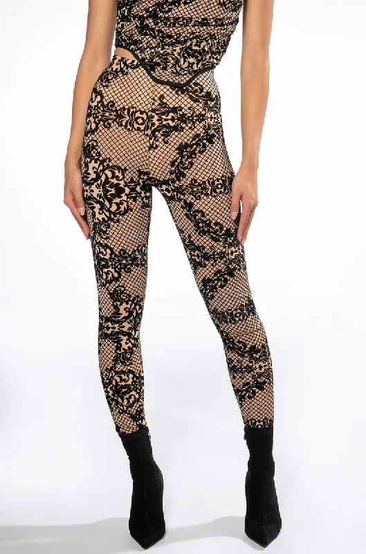 LACE LUXE LEGGING Fashionable Floral Active Leggings
