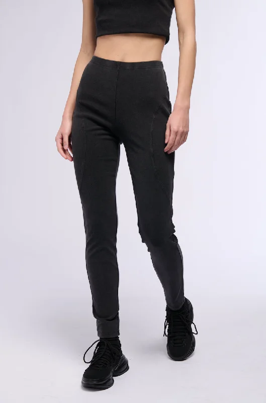 LETS GET TO WORK MINERAL WASH LEGGING Trendy Faux Suede Leggings