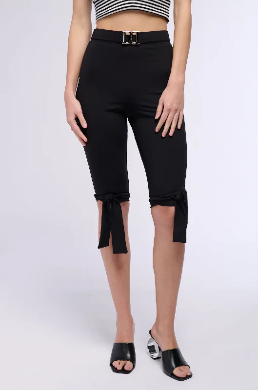 LIE TO ME BELTED CROPPED LEGGING Chic Velvet Soft Leggings