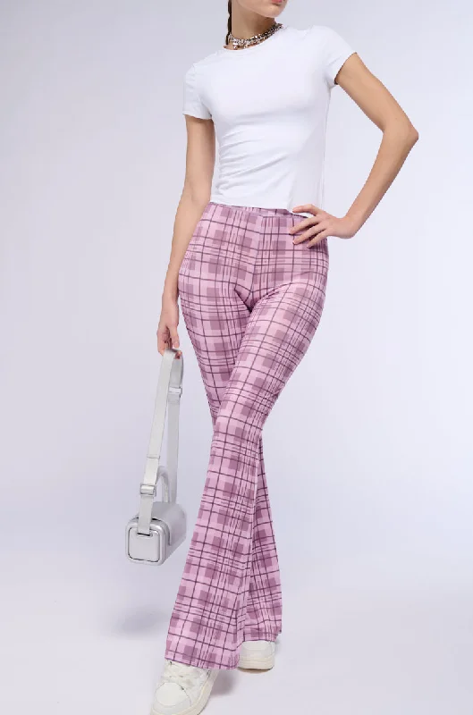 LOOKING FOR SOME FUN PLAID FLARE LEGGING Trendy Sweat-Wicking Workout Leggings