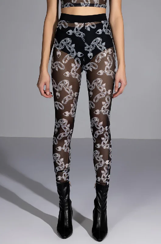 LOVE ON LOCKDOWN MESH LEGGING Comfortable Slip-On Leggings