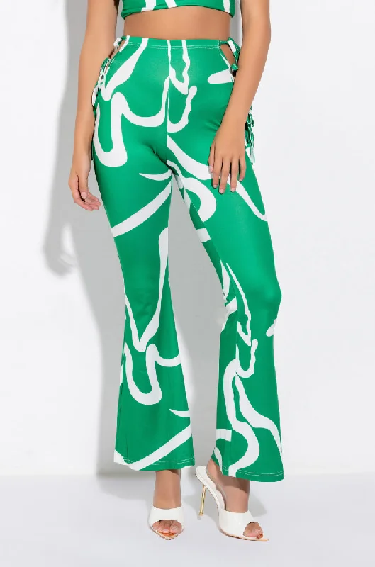 LOVELY TIE DETAIL FLARED LEGGING Chic Smooth Fit Leggings