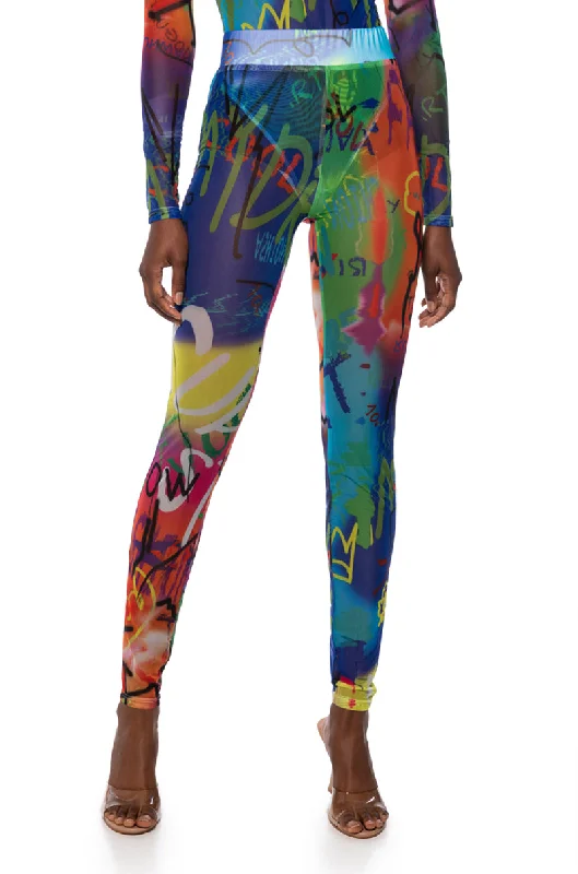 MIND GAMES HIGH WAISTED MESH LEGGING Trendy Cut-Out Activewear Leggings