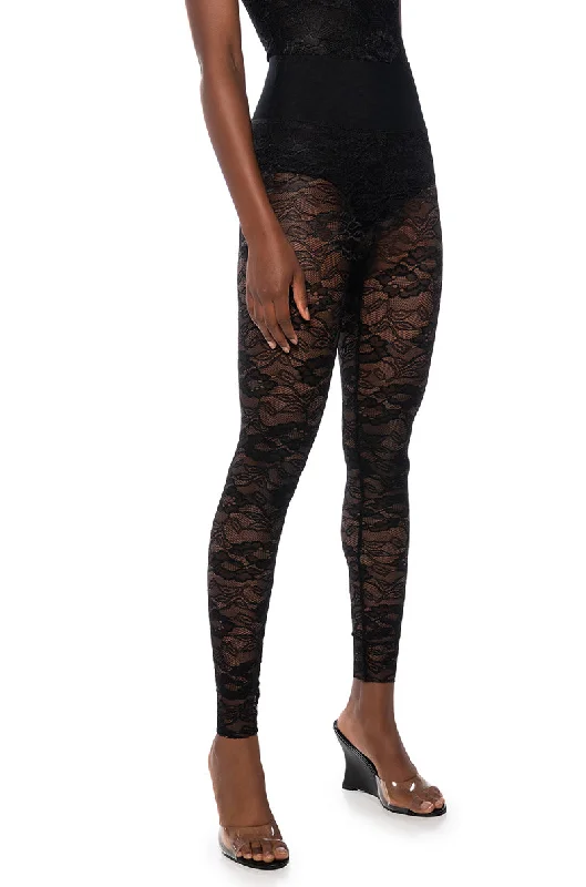 PHOENIX STRETCH LACE LEGGING IN BLACK Fashionable Printed Leggings