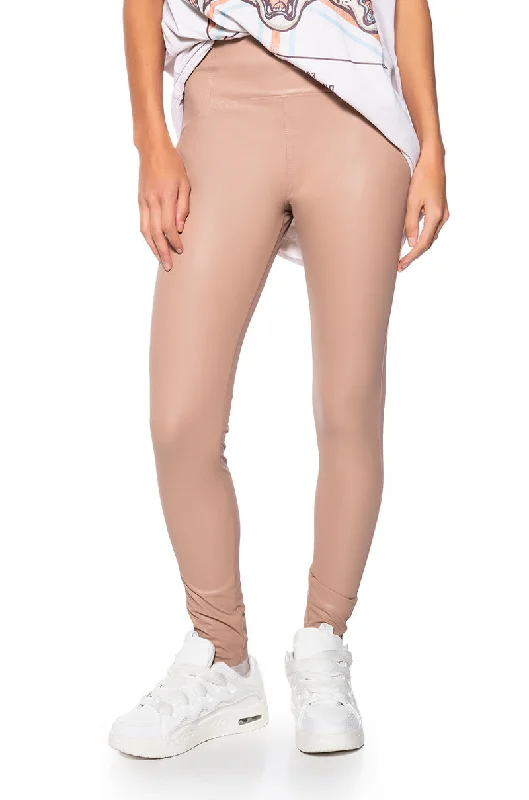 RIO HIGH RISE LEGGING WITH 4 WAY STRETCH IN BEIGE Comfortable Slim Fit Leggings