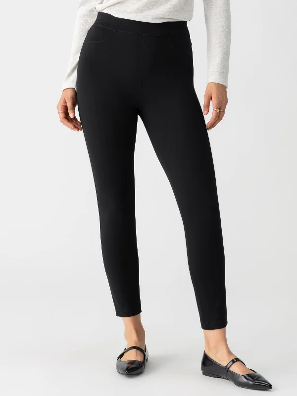 Runway Semi High Rise Legging Black Cozy Bootcut Leggings