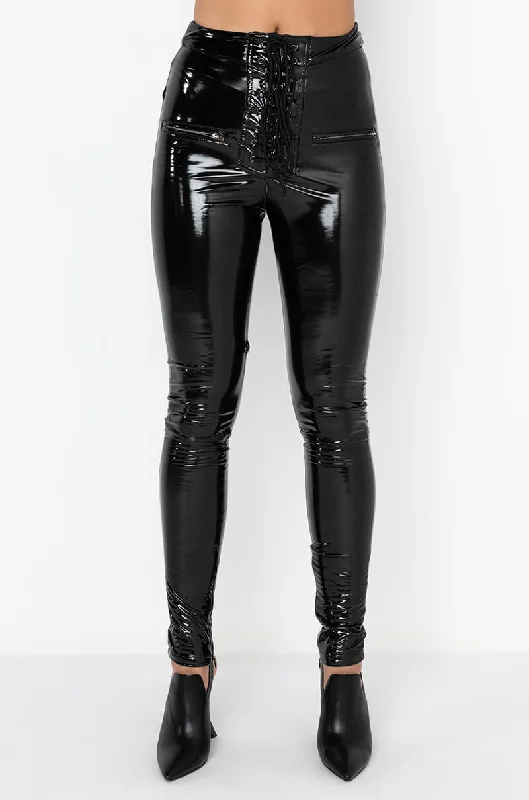 TE DESEO FAUX PATENT LEATHER LEGGING Stylish Colorful Activewear Leggings