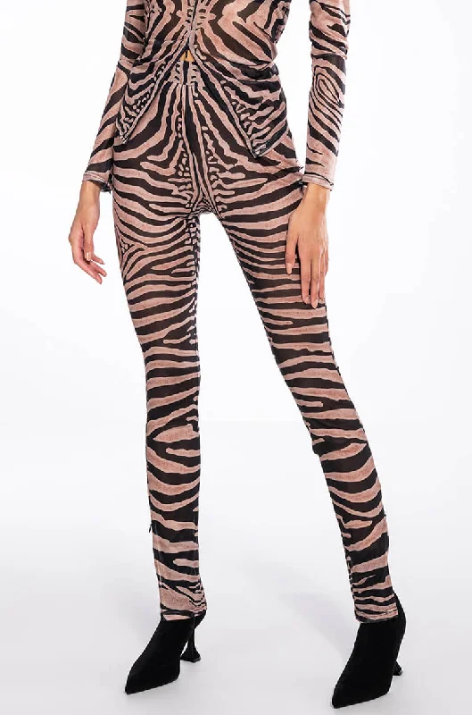 THE REALEST SIDE ZIP MESH LEGGING Fashionable Smooth Fit Leggings