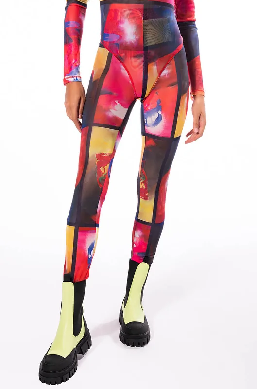 THINKING OF A PLACE MESH LEGGING Trendy Adjustable Waist Leggings