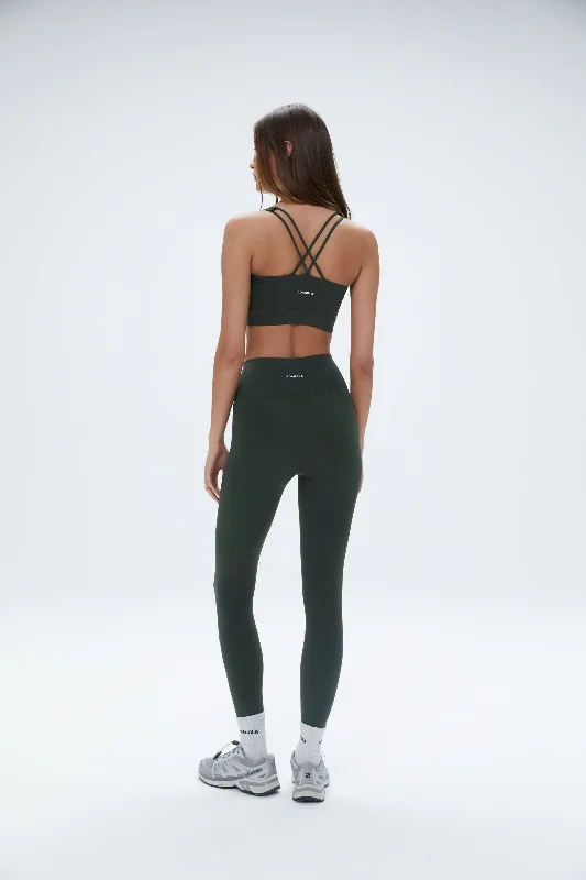 Ultimate Wrap Over Leggings - Dark Olive Fashionable Solid Color Tights