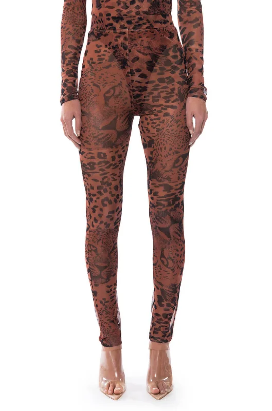 WILD CHEETAH PRINT LEGGINGS Trendy Color Block Leggings