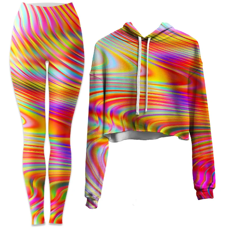 Afternoon Delight Crop Hoodie and Leggings Combo Chic Workout Leggings