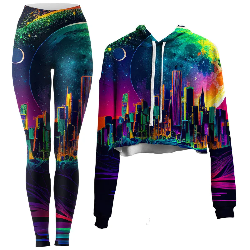 Back to Reality Crop Hoodie and Leggings Combo Cozy Oversized Leggings