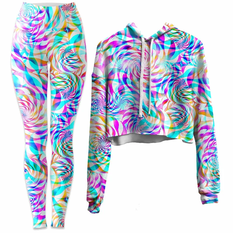 Daydreams Crop Hoodie and Leggings Combo Trendy Activewear Leggings