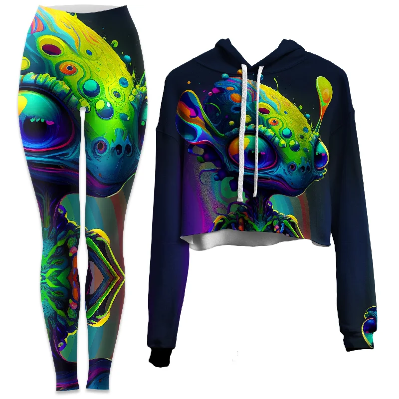 Friendly Visitors Crop Hoodie and Leggings Combo Stylish Sweat-Proof Leggings