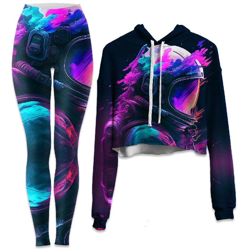 Lightyears Away Crop Hoodie and Leggings Combo Trendy Fitness Leggings