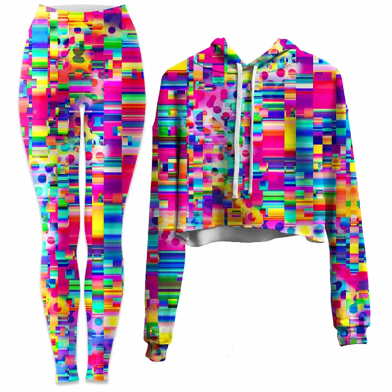 No Signal Crop Hoodie and Leggings Combo Chic Floral Print Leggings