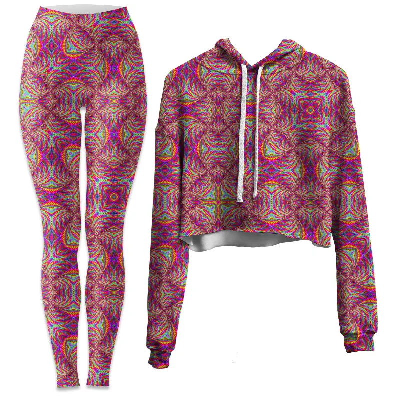 Psy Schism Crop Hoodie and Leggings Combo Comfortable Bootcut Workout Leggings