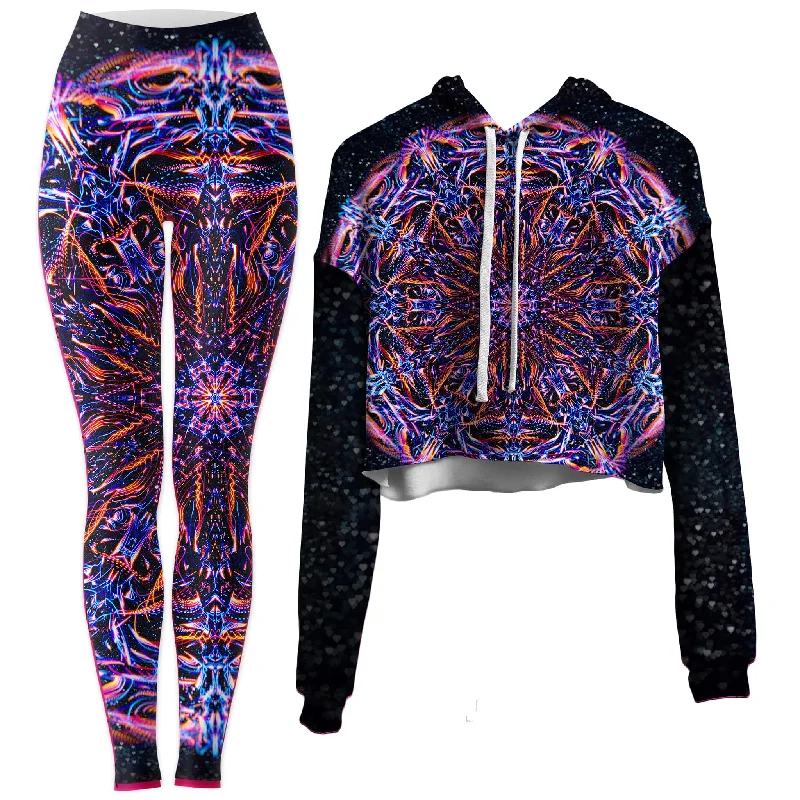 Stargate Prism Crop Hoodie and Leggings Combo Comfortable Slip-On Leggings