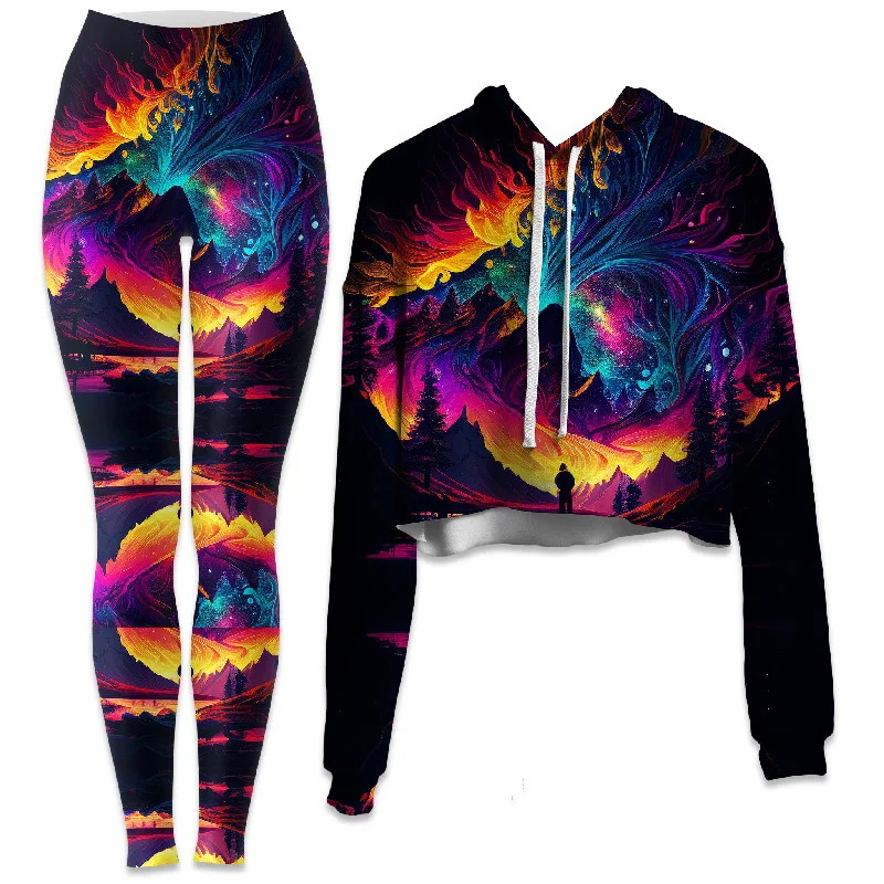 Tundra Crop Hoodie and Leggings Combo Stylish Athletic Wear Leggings