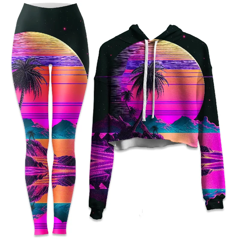 Vapor Solar System Crop Hoodie and Leggings Combo Chic Smooth Fit Leggings