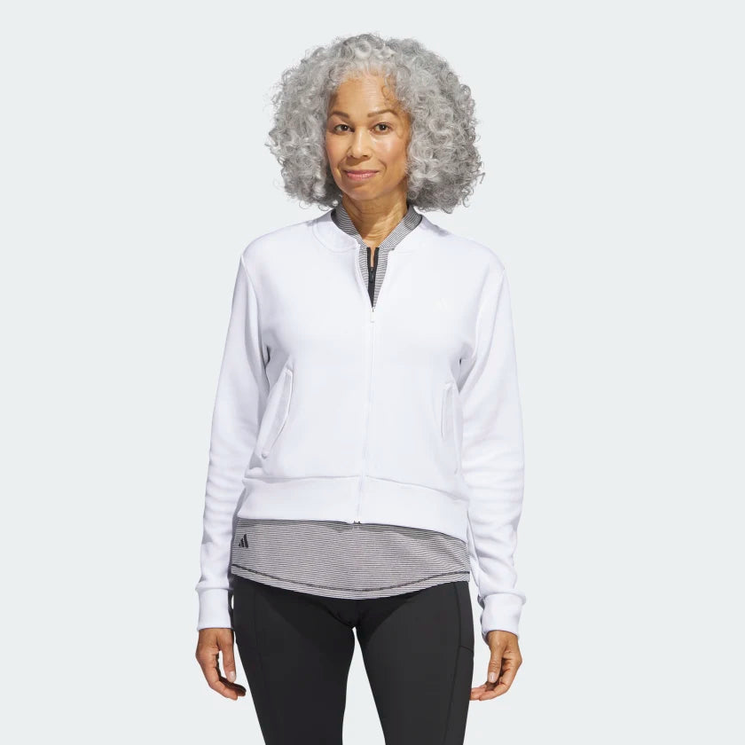 ADIDAS W 23SS KNIT GOLF BOMBER JACKET Stand-Up Collar Roll-Neck Collar Turtle Neck