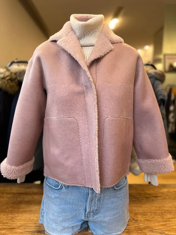 AKRIS NWT Reversible Shearling Jacket / S Trench Coat Raincoat Waterproof Jacket