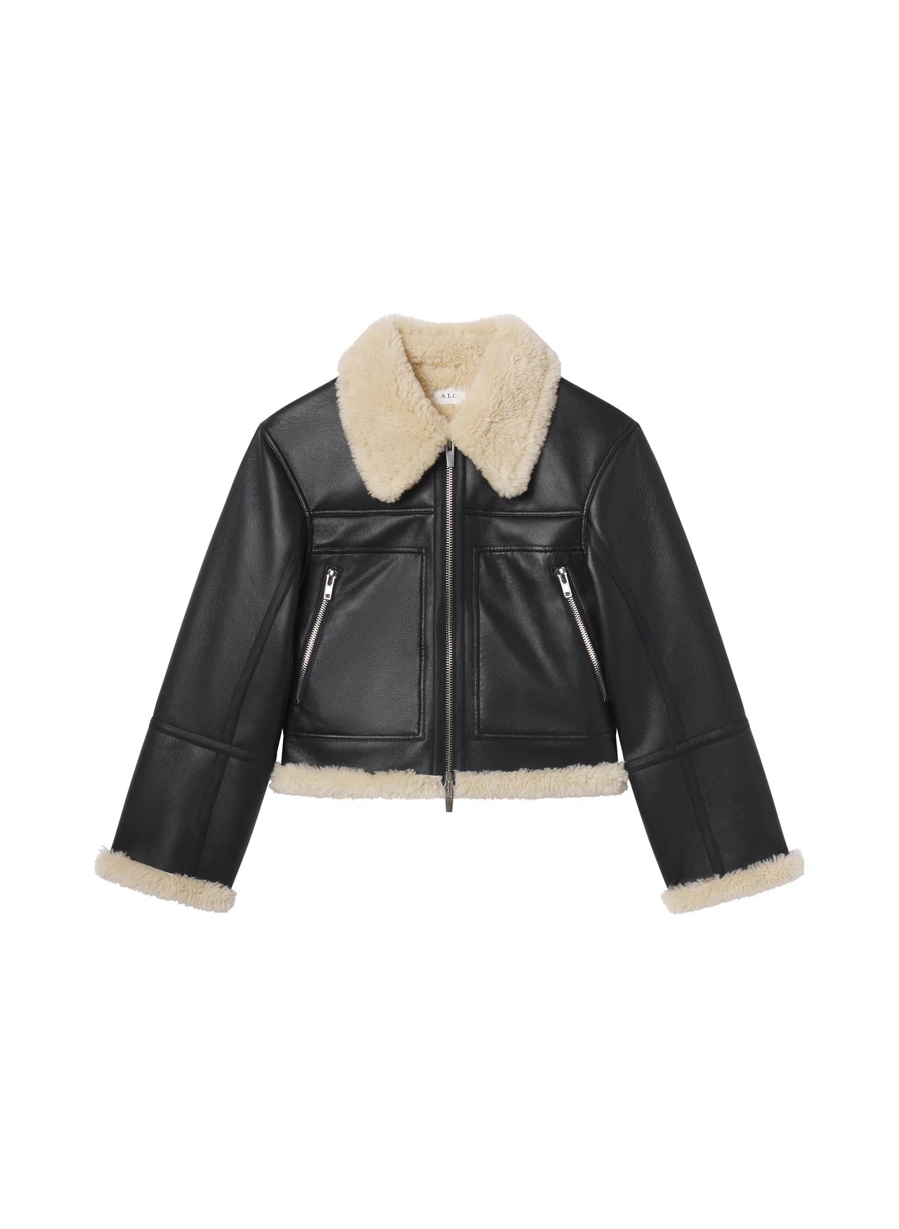 Avery Jacket - Black/Cream Insulated Jacket Fitted Jacket Loose Jacket