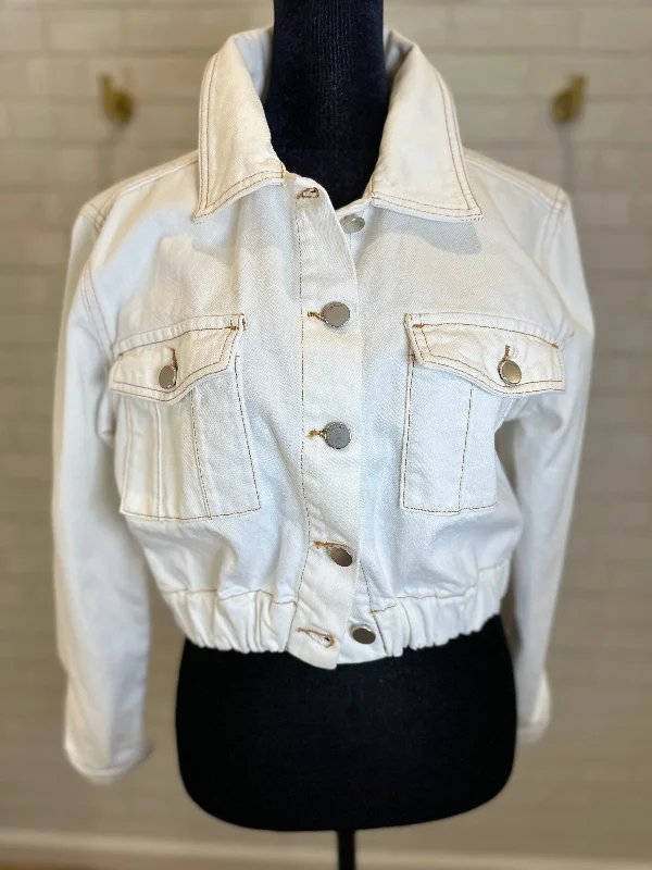 BA&SH Cropped Denim Jacket / XS Mesh Jacket Canvas Jacket Denim Jacket
