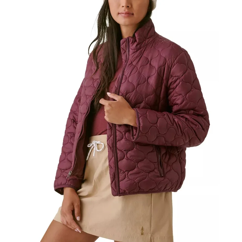 Bass Outdoors Womens Olympic Packable Insulated Jacket Medium Purple Zip Up NWT Fleece Fabric Down Fabric Feather Fabric